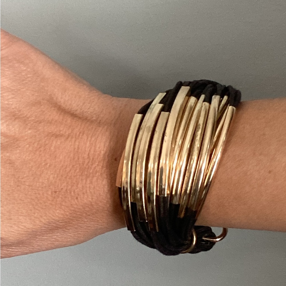 Black and gold wrap bracelet
